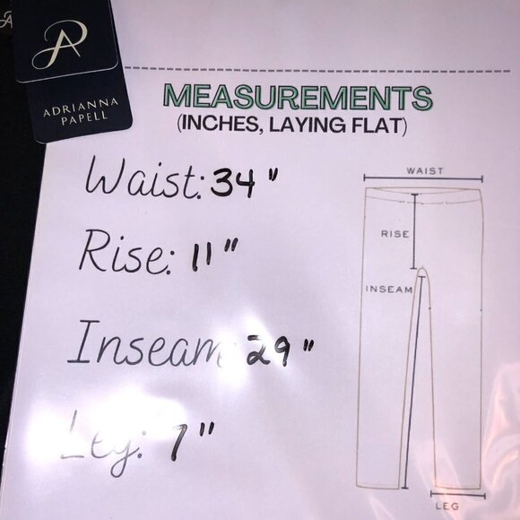 Adrianna Papell Pants Straight Leg Mid Rise Black Career Trouser Womens Size 12 - Picture 10 of 10
